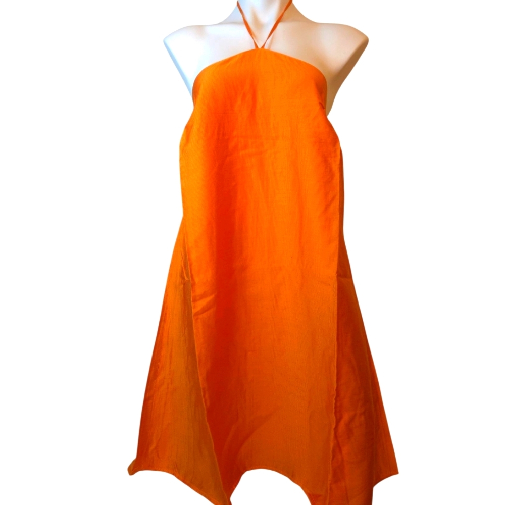 Eloquii Orange Halter Sundress Resort Wear